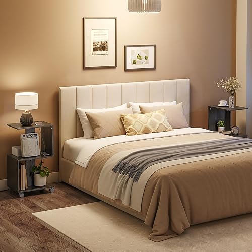 Miniatura 4 de Mesa auxiliar con estación de carga, mesa auxiliar estrecha con salidas y puertos USB, mesa auxiliar en forma de S, mesita de noche rodante de 3