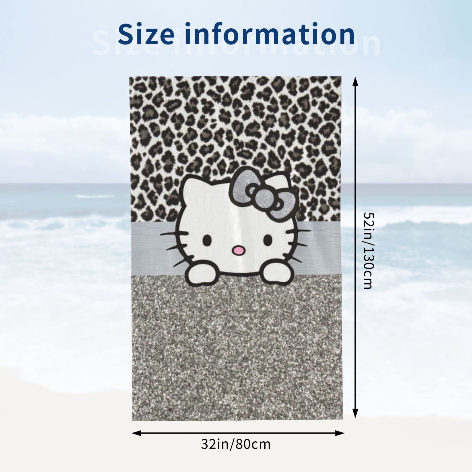 Amazon｜ハローキティ ヒョウ柄 (4) アニメ バスタオル 大判 吸水