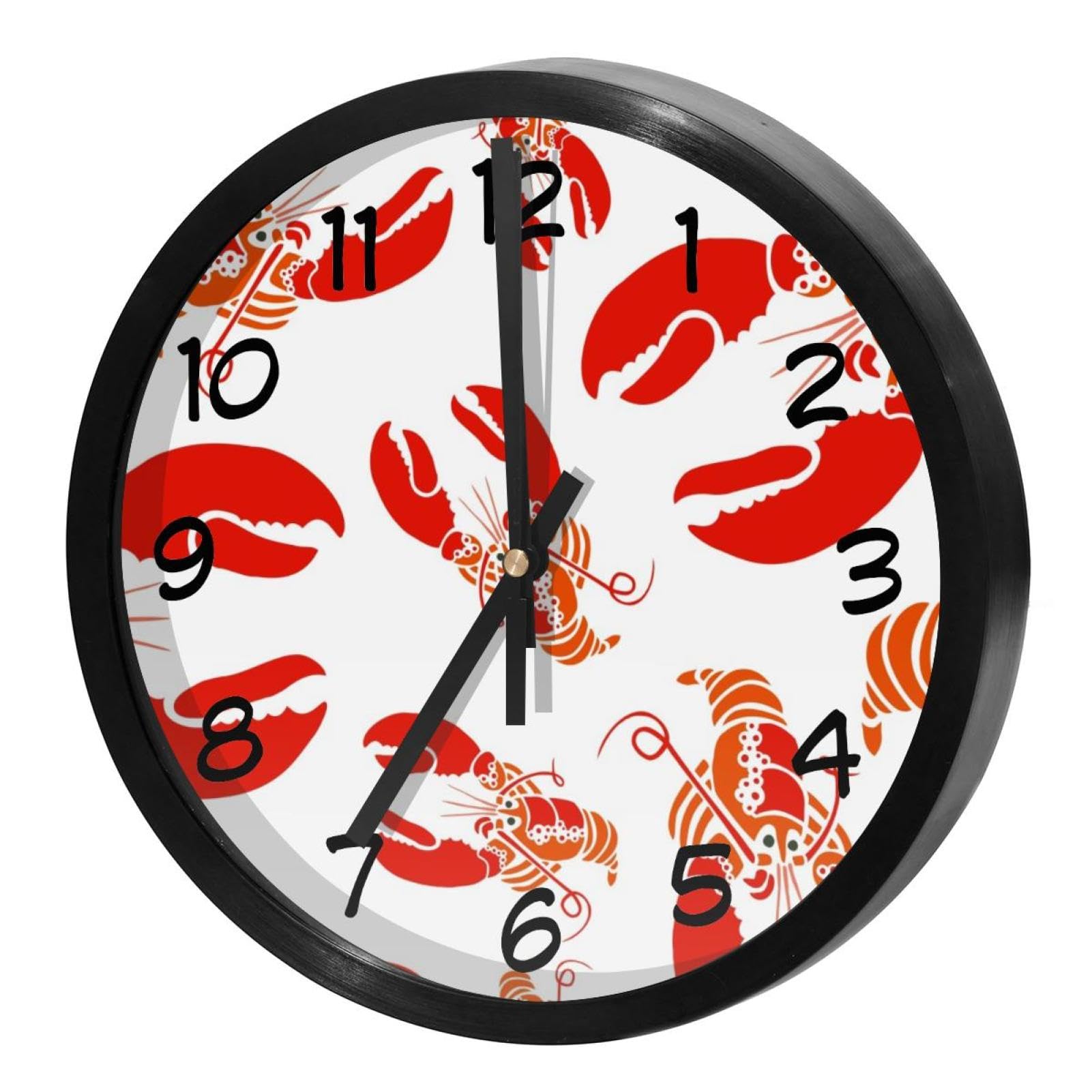 Horloge murale silencieuse à quartz Homard pour déco de cuisine