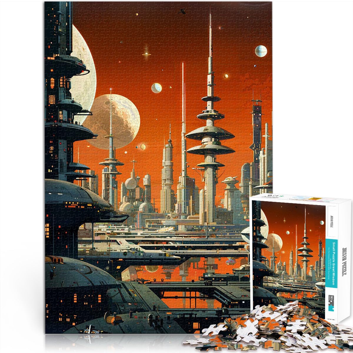 puzzles for adults 1000 pieces retrofuturism Herausforderndes Spielspielzeug Angebot als Geschenk für die ganze Familie52x38cm — image 1