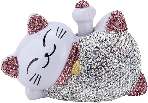 4.13 x 2.36 x 2.76 pulgadas, diseño solar de Feng Shui, gato de la suerte, material de PVC, maneki neko japonés que agita la mano del gato de la