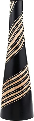 Miniatura 2 de AeraVida Hermoso jarrón de flores de madera curvilíneo en espiral de mango para decoración del hogar