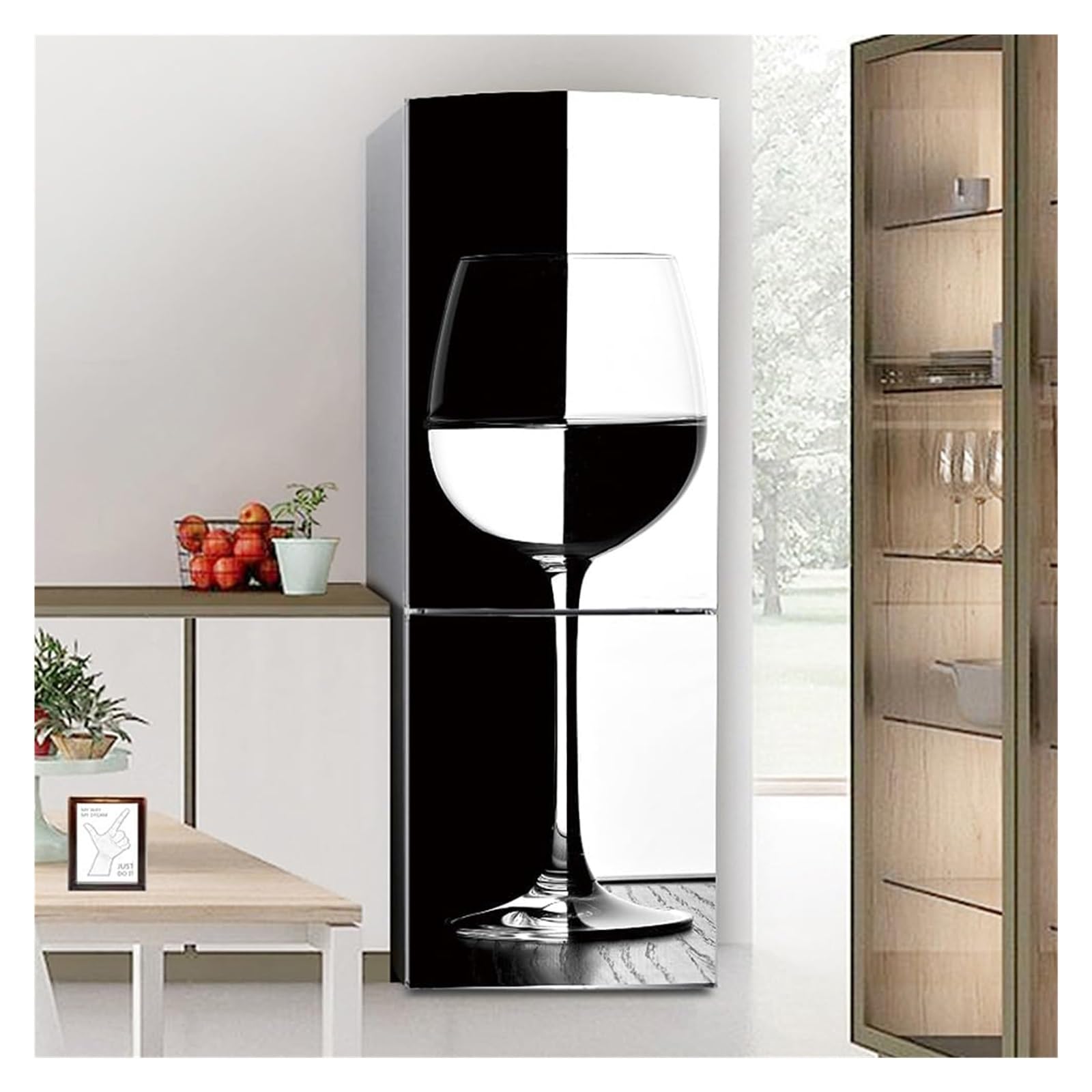 GDHKDDFL Minimalist, luxury-inspired fridge decals, Fridge Sticker Full Covering Door Covers Skins Wall Stickers for Kitchen Decal(S: 60x150 cm)