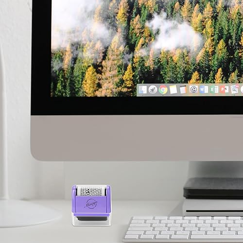 Miniatura 6 de Miseyo Sello de rodillo ancho para robo de identidad de 1.5 pulgadas, perfecto para protección de la privacidad, juego de 3 unidades (morado)