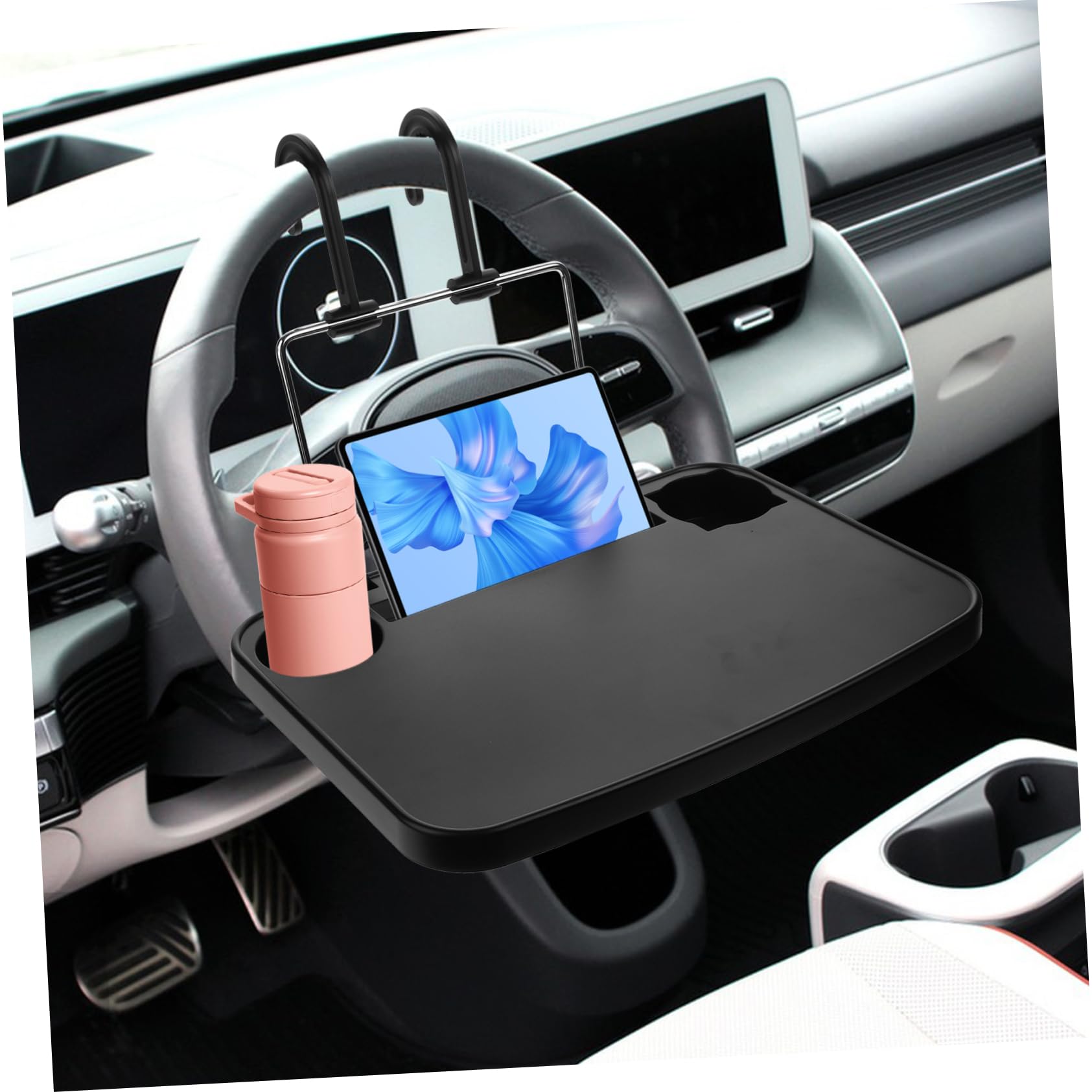 Cabilock Bandeja Portavasos para Coche Plegable de Mesa Pequeña para Coche Organizador para Asiento Trasero Portavasos Soporte Tazas