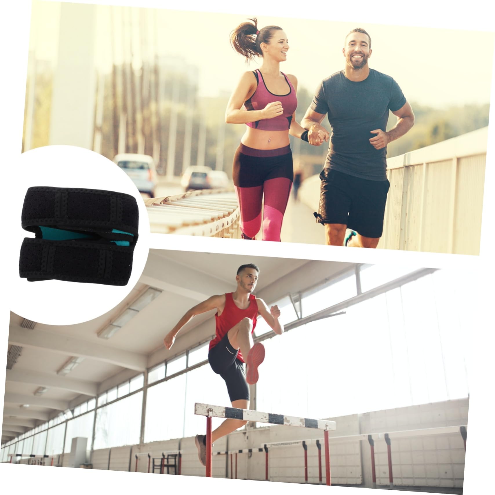 NOLITOY Adjustable Patellar Belt for Running Soft Knee Sleeve Tendonitis Relief