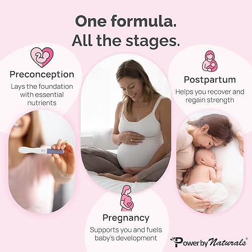 Miniatura 5 de Power By Naturals - La mejor vitamina prenatal de metilo con probióticos, folato de metilo, B12 metilado, el embarazo de hierro debe tener