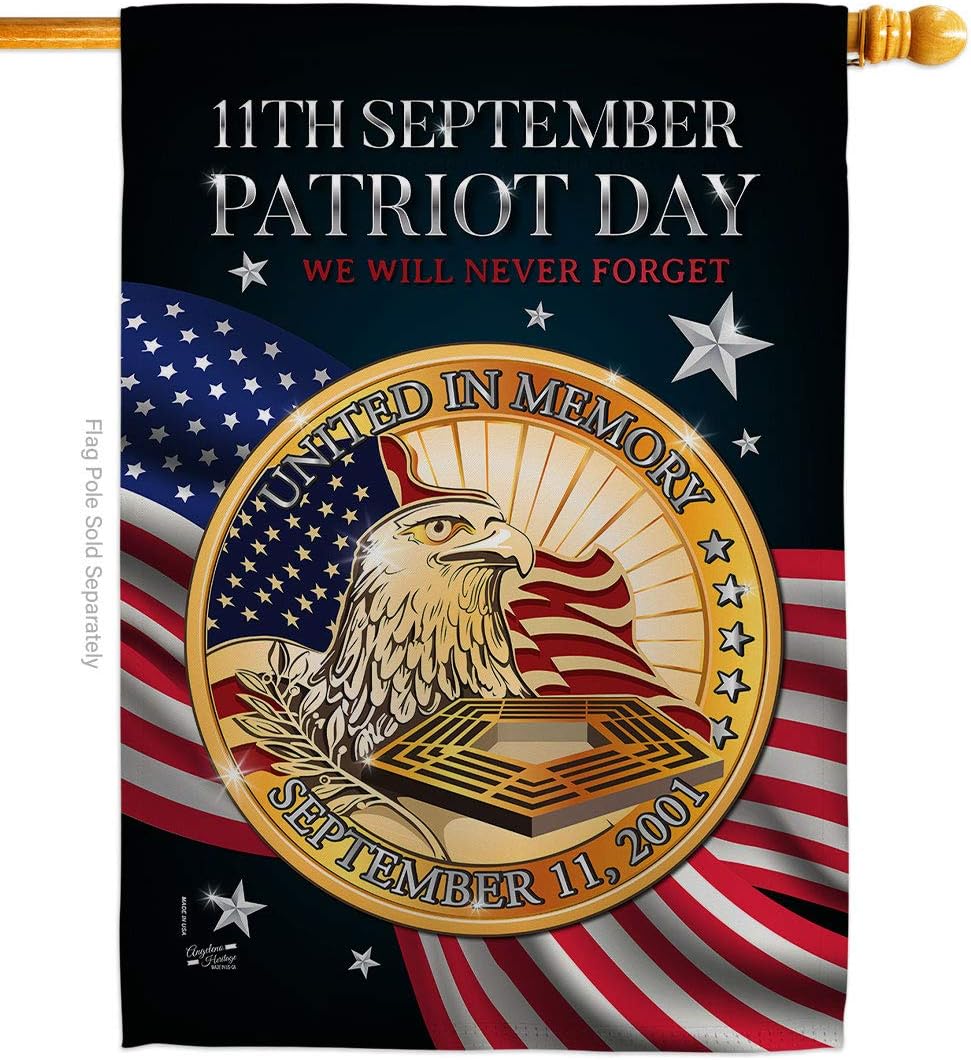 Patriot Day 911 House Flag Americana World Planet Peace Environment Awareness United State American Small Decorative Gift Yard Banner Double-Sided Made In USA 28 X 40