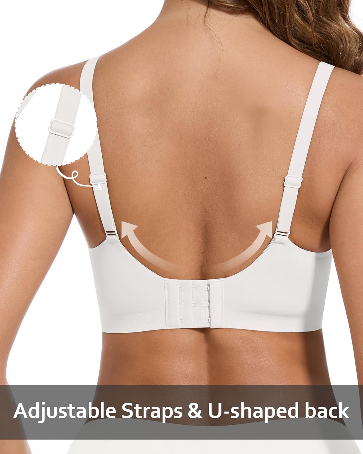 WOWENY Deep V Bras for Women No Underwire Smooth Wireless Bralettes Comfort Seamless Plunge Bra with Support - Image 5