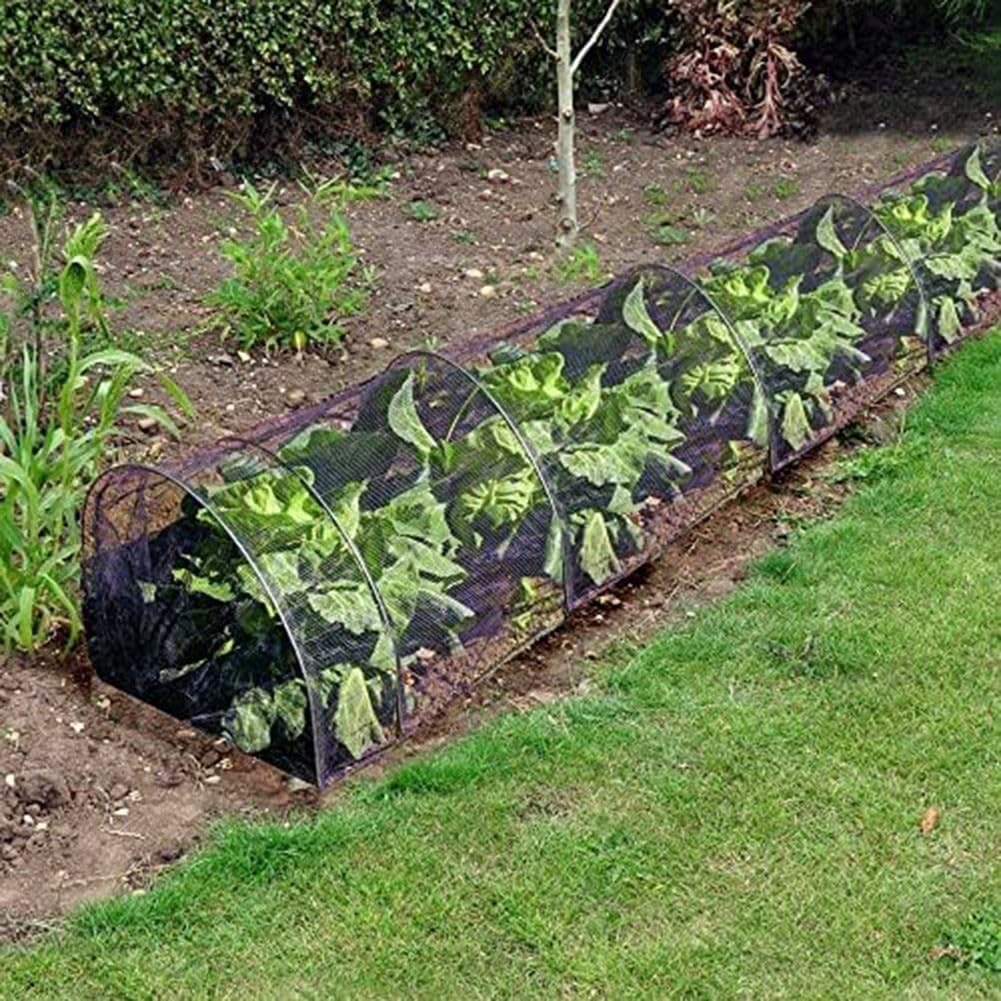 HpLive Tunnel de jardin en maille noire - 300 x 45 x 45 cm - Résistant au gel - Protection contre les intempéries