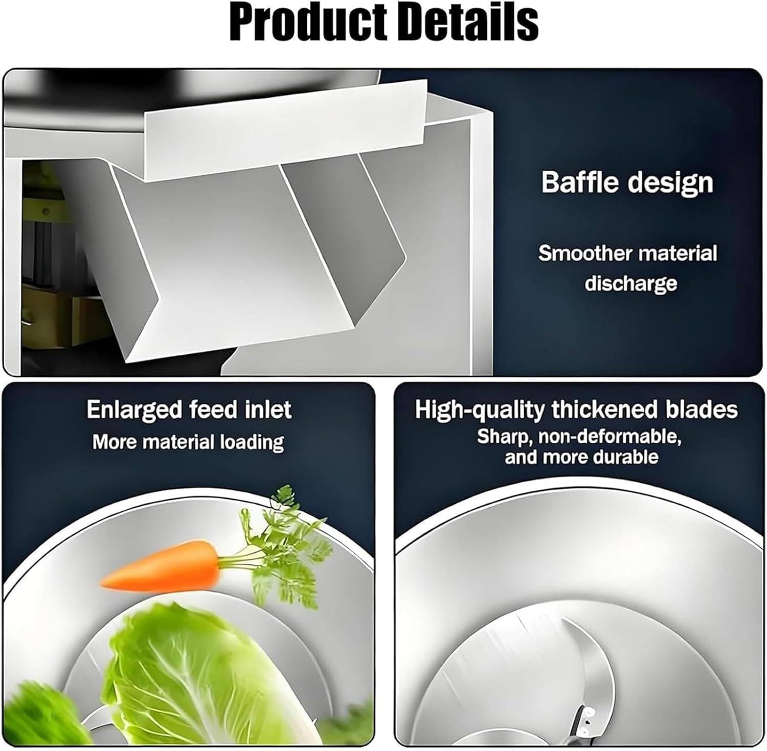 Procesador de alimentación para aves de corral, trituradora multifuncional de 1800 W con 4 cuchillas para un procesamiento eficiente de alimentación de aves de corral y corte ajustable
