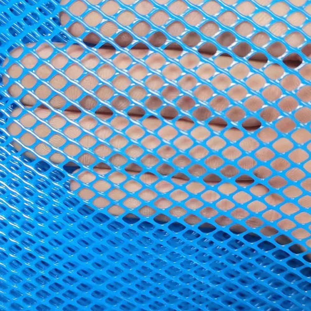 Rollo Malla Enrejado Valla para Jardin Alambre De Red Azul Para Piscina, Patio, Terraza, Balcón Y Barandilla, Rollo De Red De Enrejado Resistente De Plástico Con Bridas Para Jardín/ Plantas/ Ciervos(W