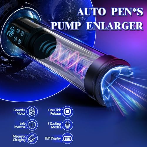 Miniatura 4 de Penisen Extendors PumpEnhancement Growth Vacuum Pumps, Electric Increase Size Training Device PLR154