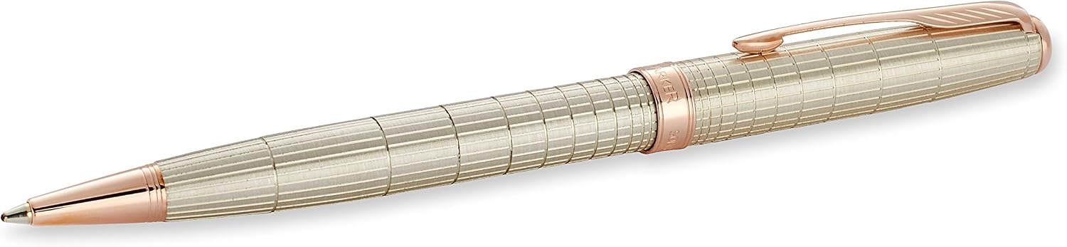 Parker Cisele Silver with Pink gold finish Trim, Ballpoint Pen with Medium Black refill (1859493)