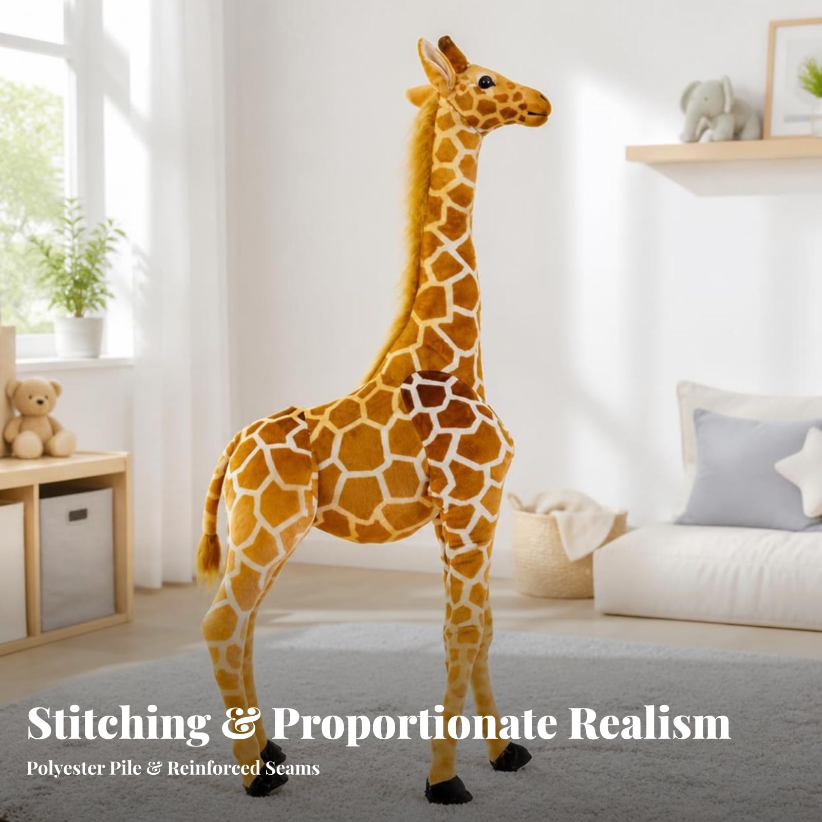 harayaa Animale di Peluche Morbido, Giraffa, 80 Cm, 0,6 Kg