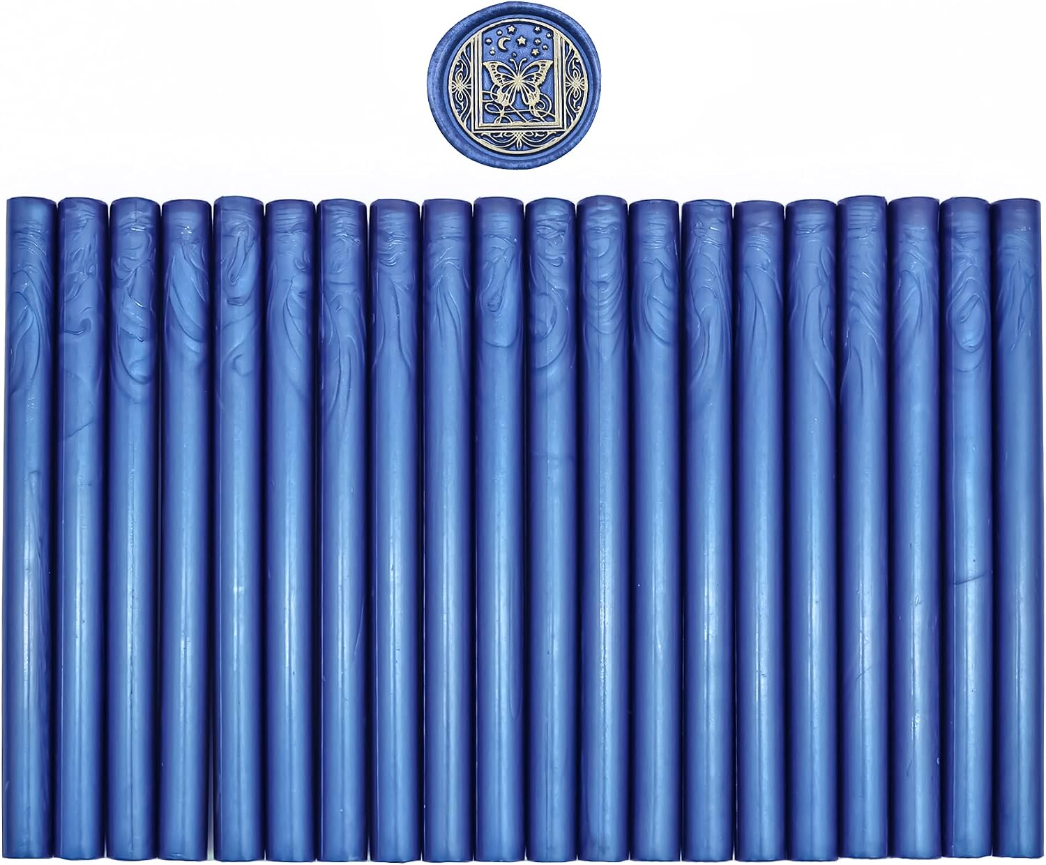 SWANGSA 20 Pieces Glue Gun Sealing Wax Sticks Navy Blue for Wax Seal Stamp, Great for Wedding Invitations, Cards, Envelopes, Wine Packages, Gift Wrapping (Navy Blue)