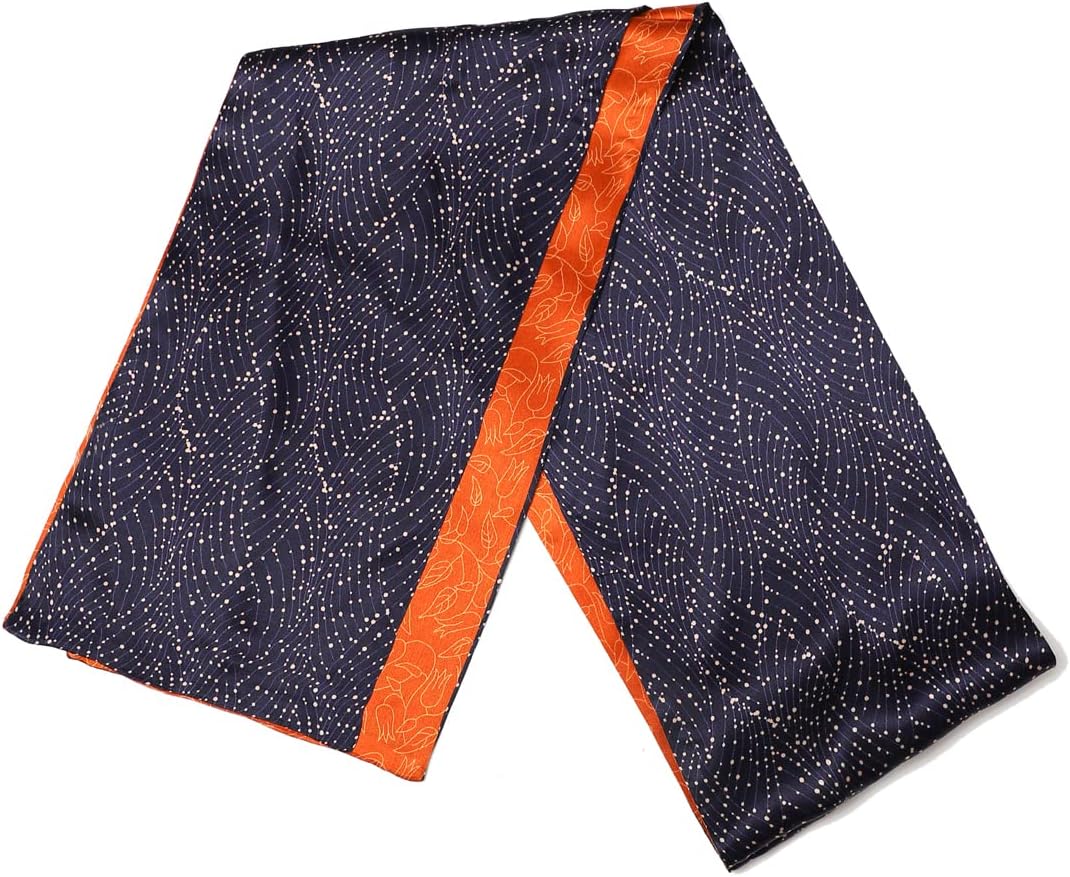 Women's 100% Pure Mulberry Silk Scarf Double Sided Rectangle Tie Head Neck Waist Strip
