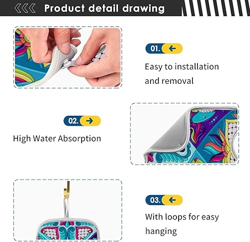 Miniatura 3 de Colector de salpicaduras de grifo, paquete de 2 tapetes absorbentes para grifo de cocina, protector contra salpicaduras para fregadero detrás del