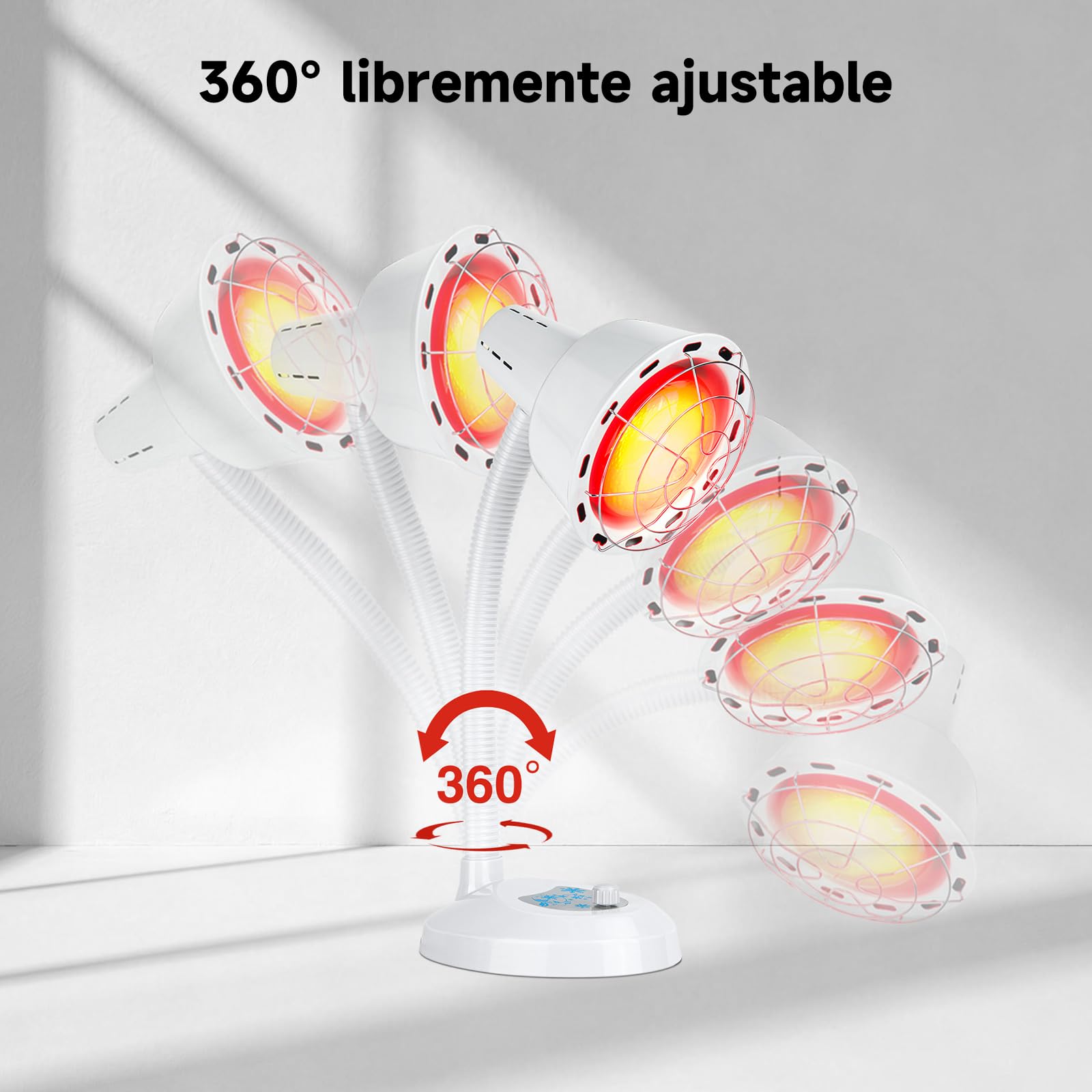 Cozion Lámpara de luz roja de 275 W, con rejilla protectora (blanca)