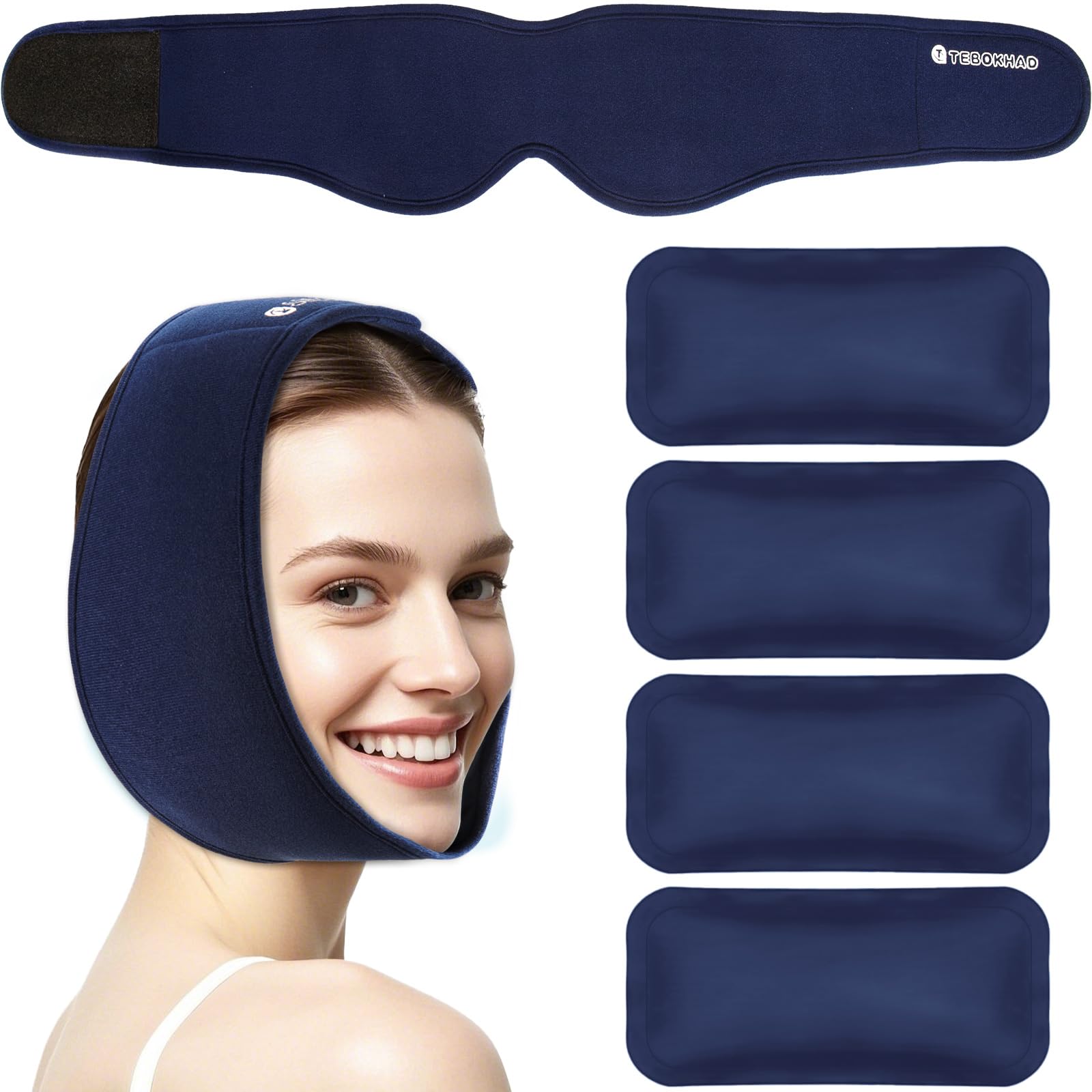 Poche De Glace De Dents Sagesse, 4 Packs de Poche De Glace Dent De Sagesse, Pain De Glace, Gel Chaud Et Froid Réutilisable Pour ATM, La Bouche,Soulagement De La Douleur Après Une Chirurgie