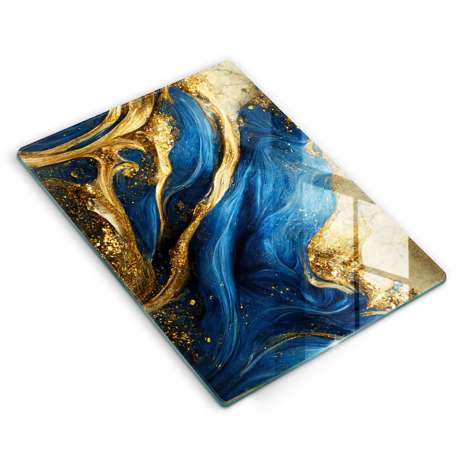 Protection plaque induction 40x52 accessoire cuisine multifonction marbre bleu