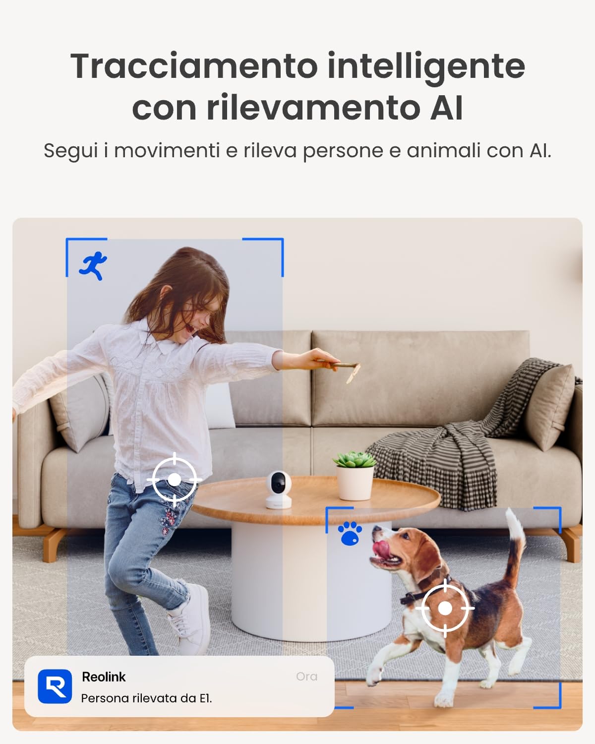 Reolink Bundle Sicurezza Interna con 2× Telecamere WiFi 4MP a 360° con Auto Tracking e Rilevamento IA + Home Hub Mini con Archiviazione Locale, Wi-Fi Dual-Band e Crittografia AES-128
