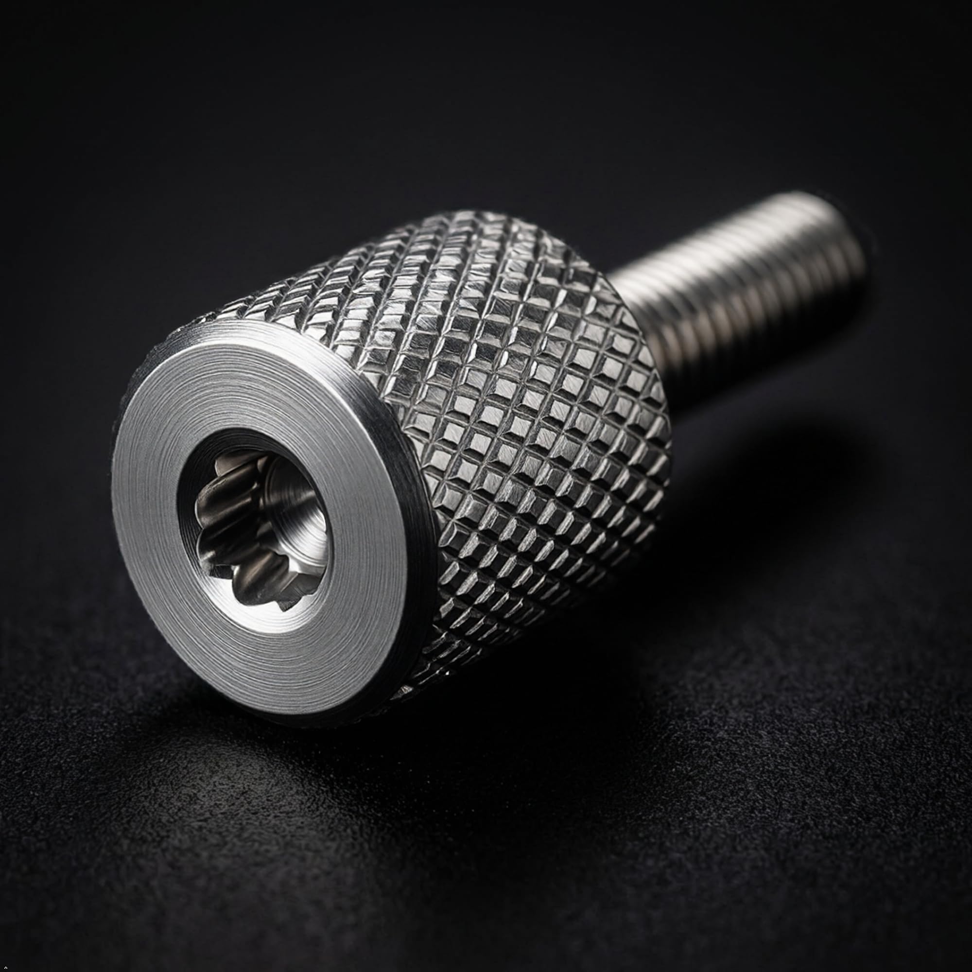PrecisionGeek - Śruby Radełkowane M4 x 13 mm Stal Nierdzewna z Gniazdem Imbusowym (zestaw 4 szt.)