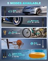 Feolaviy Mini Elektromos Pumpa 6000 mAh Akkumulátorral - 150 PSI Hordozható Kerékpár Kompresszor LED Lámpával - Újratölthető Pumpa Biciklire 7