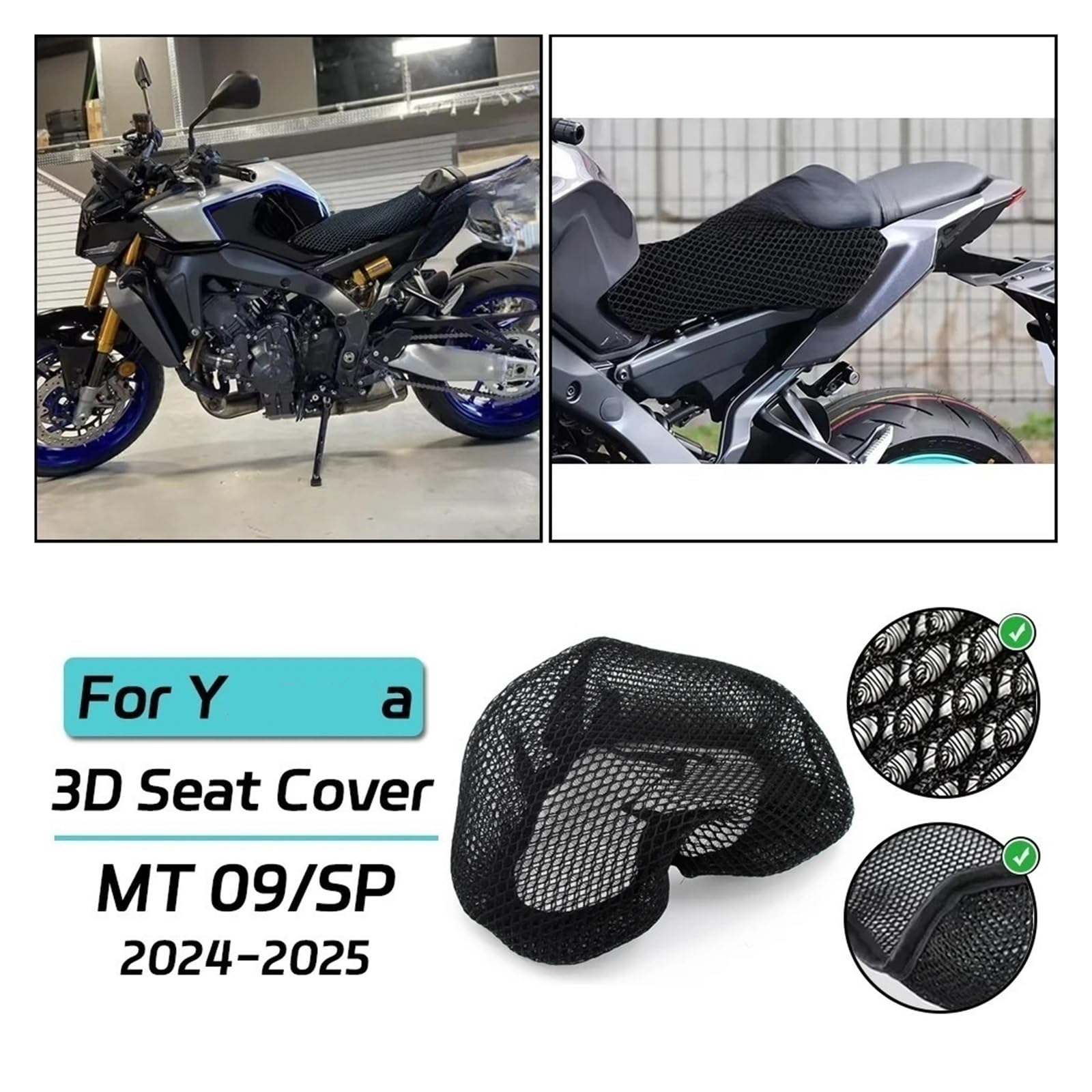Motociclo Coprisedile Cuscino Per Yam&aha MT09 SP Sella Moto Proteggi Cuscino Protezione Termica Copertura In Rete 2024-2025 MT 09SP Traspirante