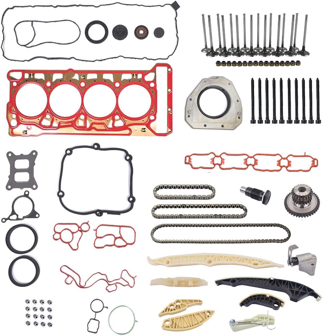 Timing Chain Engine Gasket Valves Kit Replacement for Audi A4 Q5 TT VW GTI GLI 1.8T 2.0T CJS CPPA 06H103171F 06F129717D