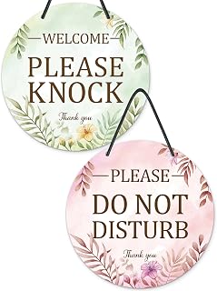 Putuo Decor Do Not Disturb Door Hanger for Office, PVC Round In A Meeting Sign, In Session Double Sided Plaque for Therapists Clinic Treatment - 6.2 in