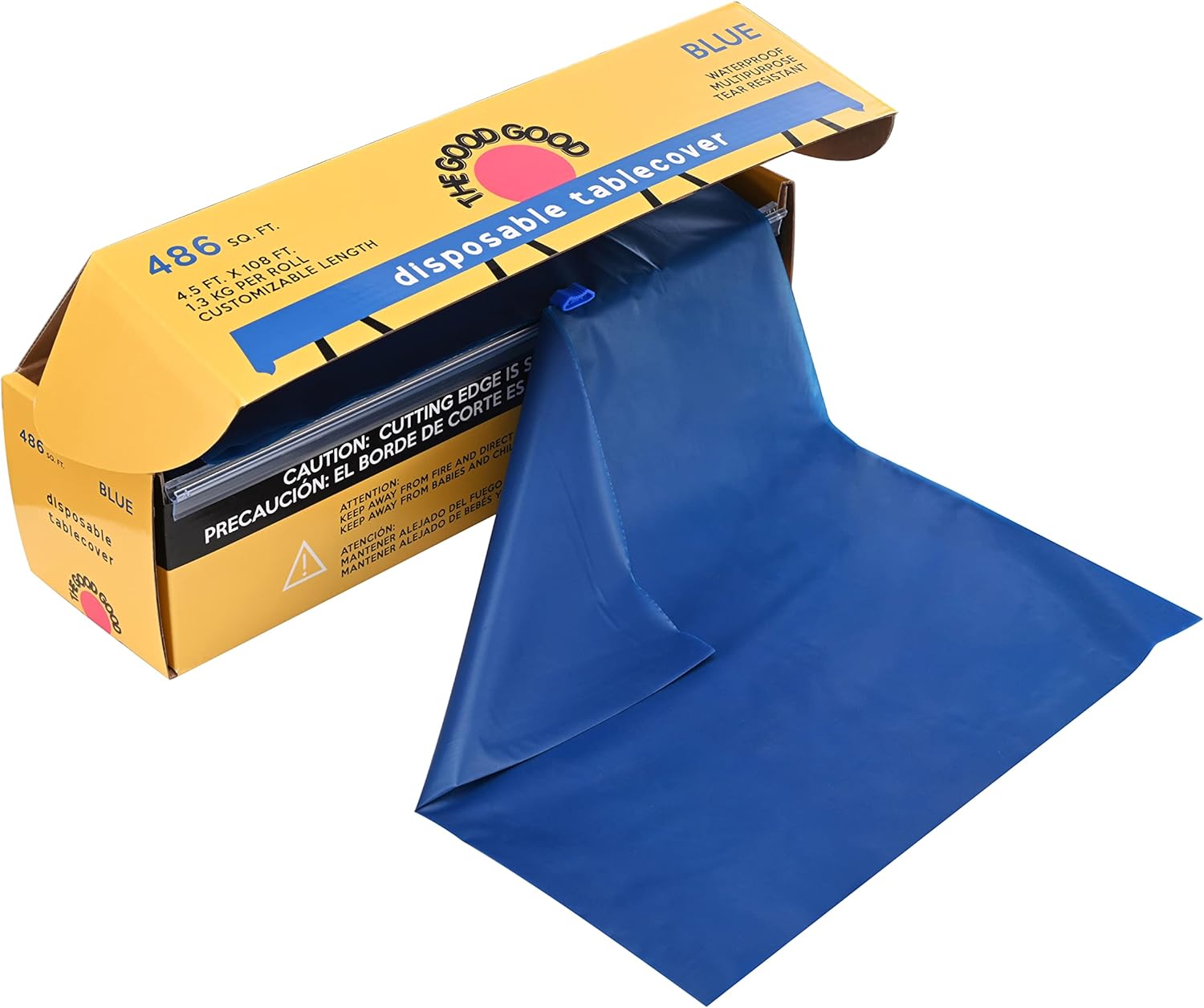 Thick Blue Plastic Disposable Plastic Tablecloth Roll with