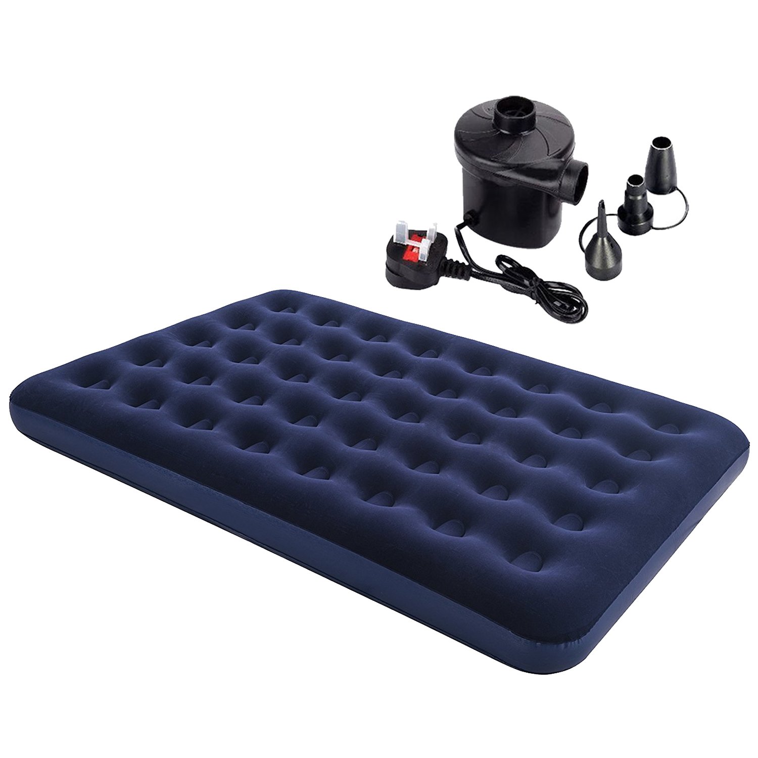 Denny International® Double Inflatable Flocked Air Bed Camping Mattress