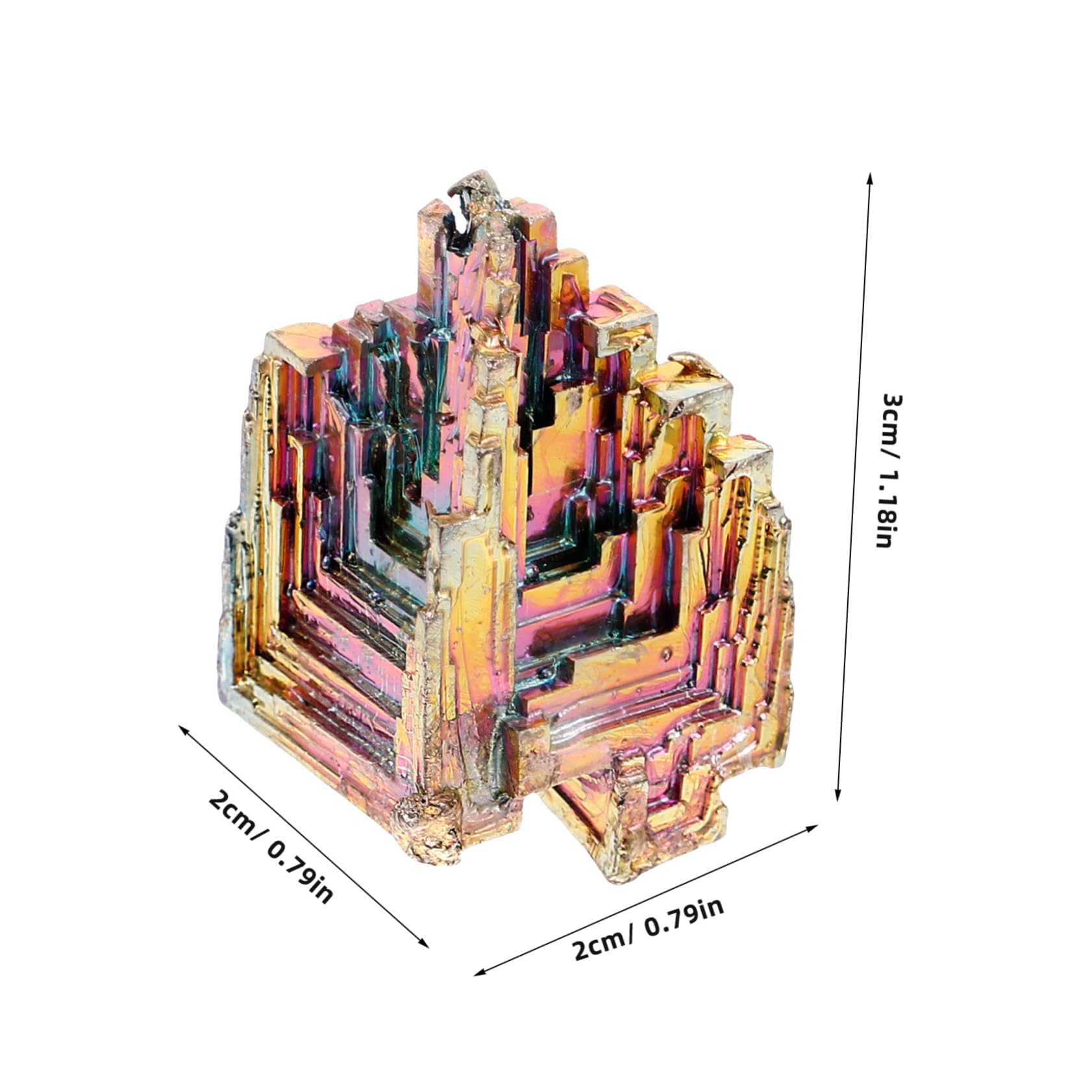 Vaguelly Bismuth Ore Crystal Bismuth Crystals Small Handmade Natural Irregular Specimen Ornament Minerals Specimens Wall Decor Decorations Ornaments for Crafts Delicate Crystal Stones