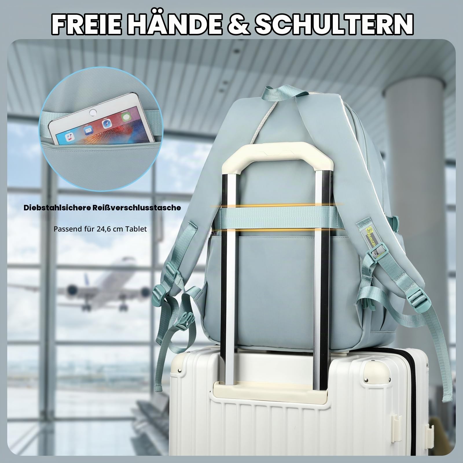 Amythe Schulrucksack Mädchen Teenager 3. - 7. Klasse für Schule Reisen