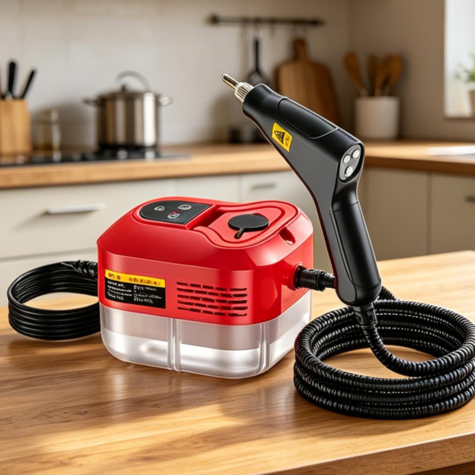 Dampfreiniger Für Reinigung 2500 Watt Handgerät Mit 6 Stufen Einstellbar | Dampfreiniger Für Sämtliche Arten Von Haushaltsreinigungen Geeignet Für Polster, Couch, Teppich, Möbel, Fenster, Boden Un