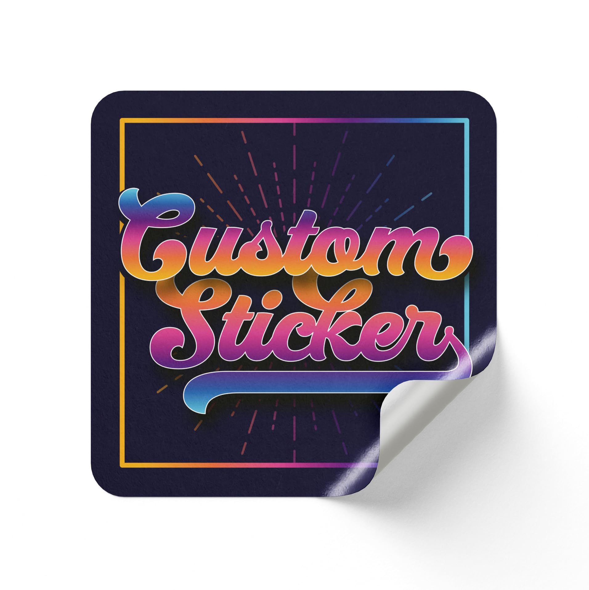 Personalised Labels Stickers Custom Company Logo Decal Circle or Square with Gloss Finish & Various Sizes 30mm 40mm 50mm 60mm Waterproof Reward Personalized Sticker Label (Square, 50mm)