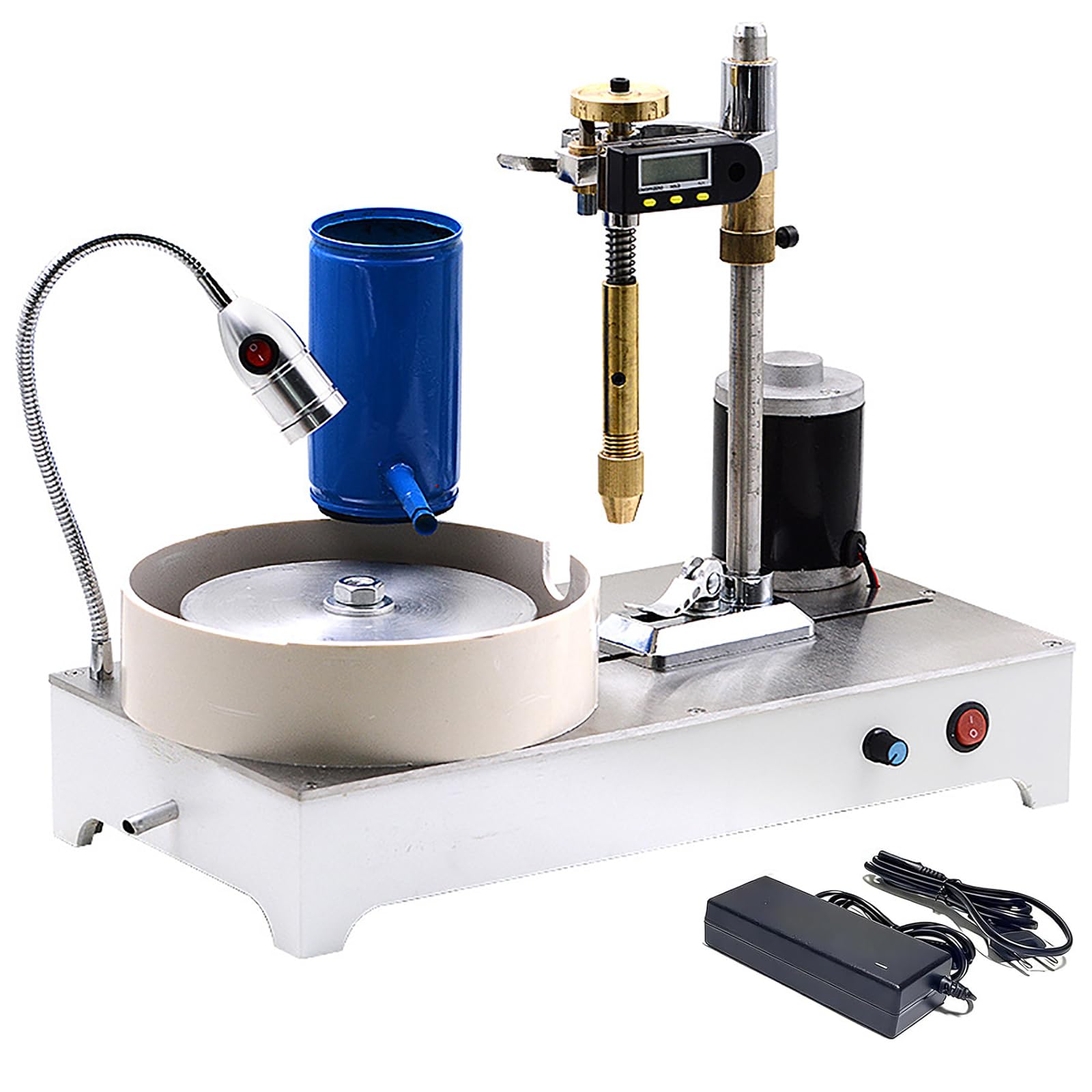 Wsexyy Gem Faceting Machine, 120w Gemstone Grinding Faceting Machine With Diamond Flat Grind Disk, Infinitely Adjustable 2800 Rpm, For Jade Precious Metals