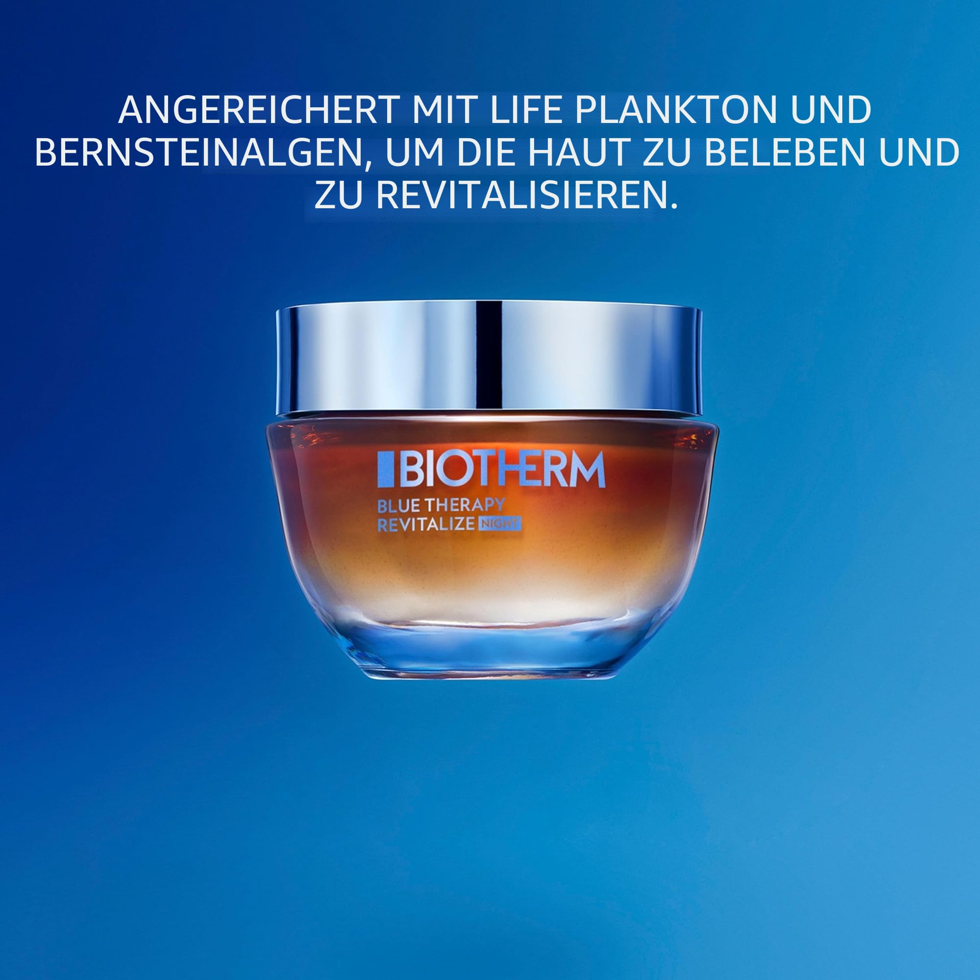 Biotherm Blue Therapy Revitalize Night Nachtcreme, Nachtpflege mit braunem Algenextrakt und Resveratrol, revitalisierende Creme mit Anti Aging Effekt, für ein erfrischtes Aussehen, 50 ml