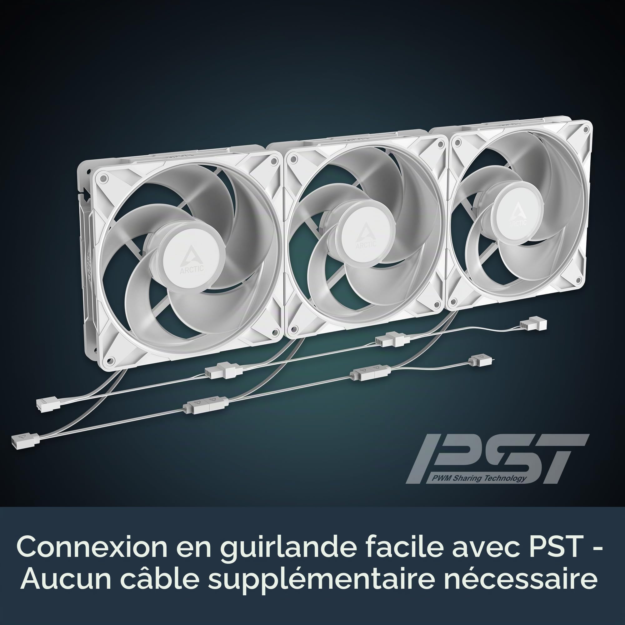 ARCTIC P14 Pro Reverse A-RGB – 3 Pack – 140 mm Ventilateur Premium avec flux d'air inversé, Ventilateur PWM avec répartiteur de câble en Y, 400-2650 rpm, 0 rpm <5% PWM, 5V Digital RGB, FDB, 4-Pin -