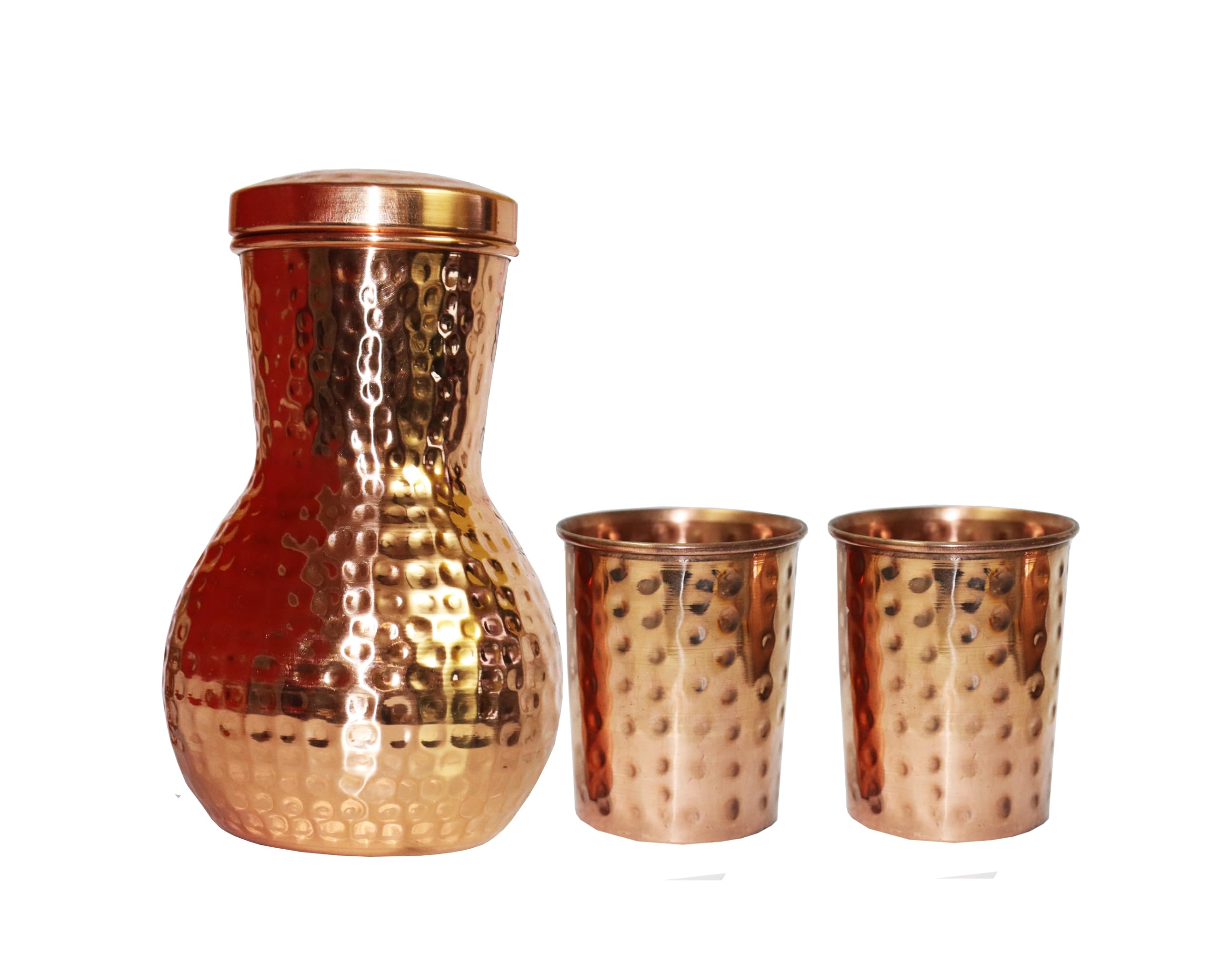 Pichet en cuivre avec verre BRACOP idéal pour votre table de chevet