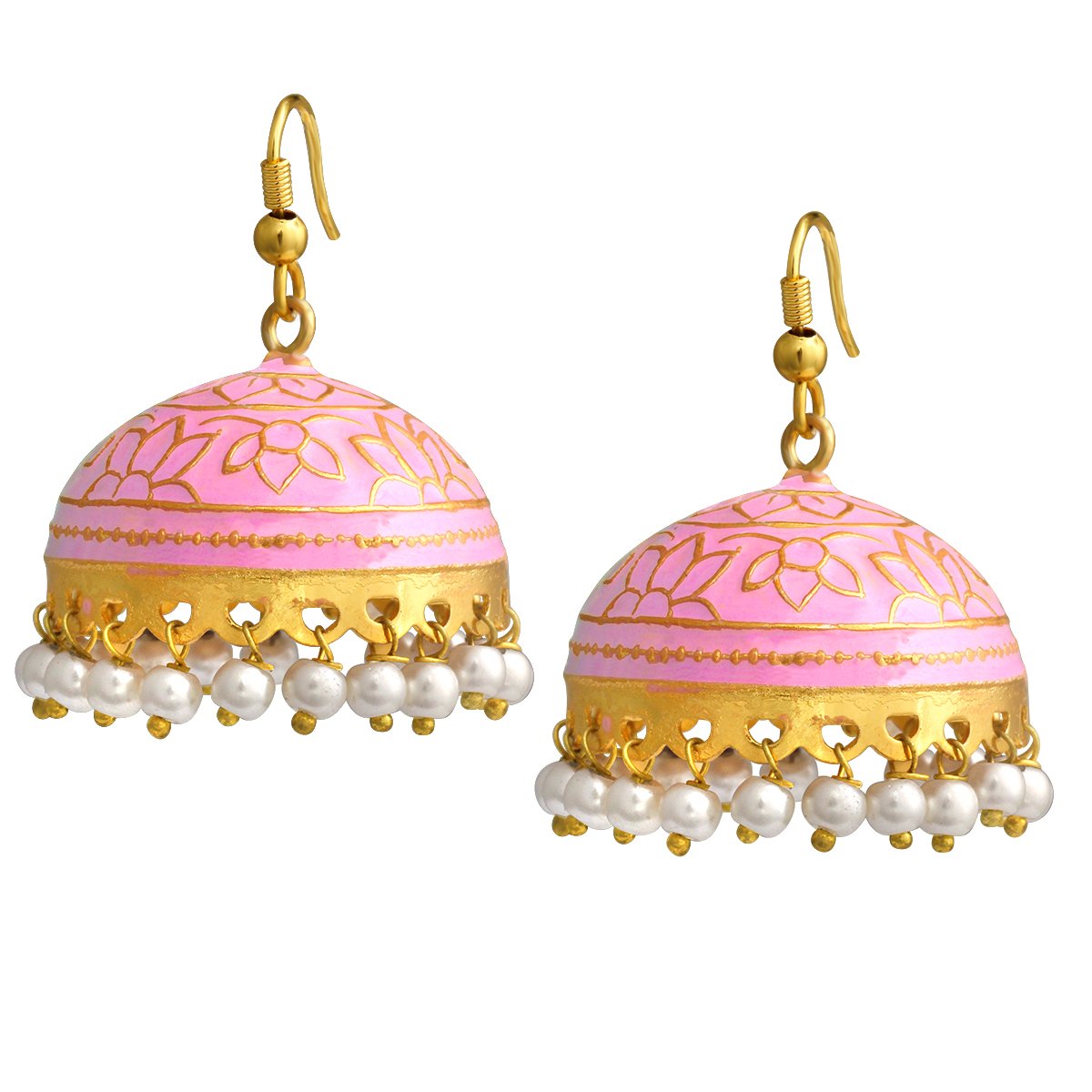 Spargz Black Alloy Gold Plated Traditional Glossy Finish Meenakari Jhumki Earrings for Womens (B071W3ZY97) Amazon Price History, Amazon Price Tracker