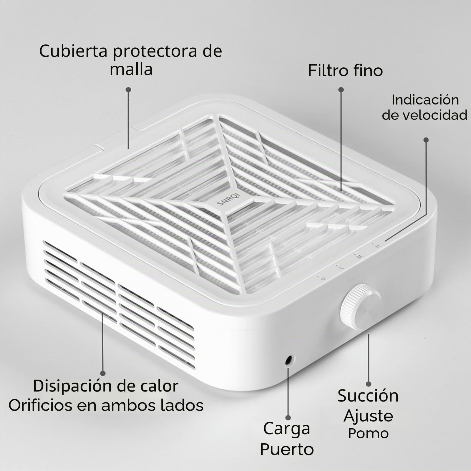 Aspirador De Uñas De 120 W, Extractor De Polvo Para Uñas, Máquina Recolectora De Polvo De Uñas Con Filtro Reutilizable Para Técnicos De Uñas Aspirador Silencioso Para Uñas, Aspirador De Mesa Potente