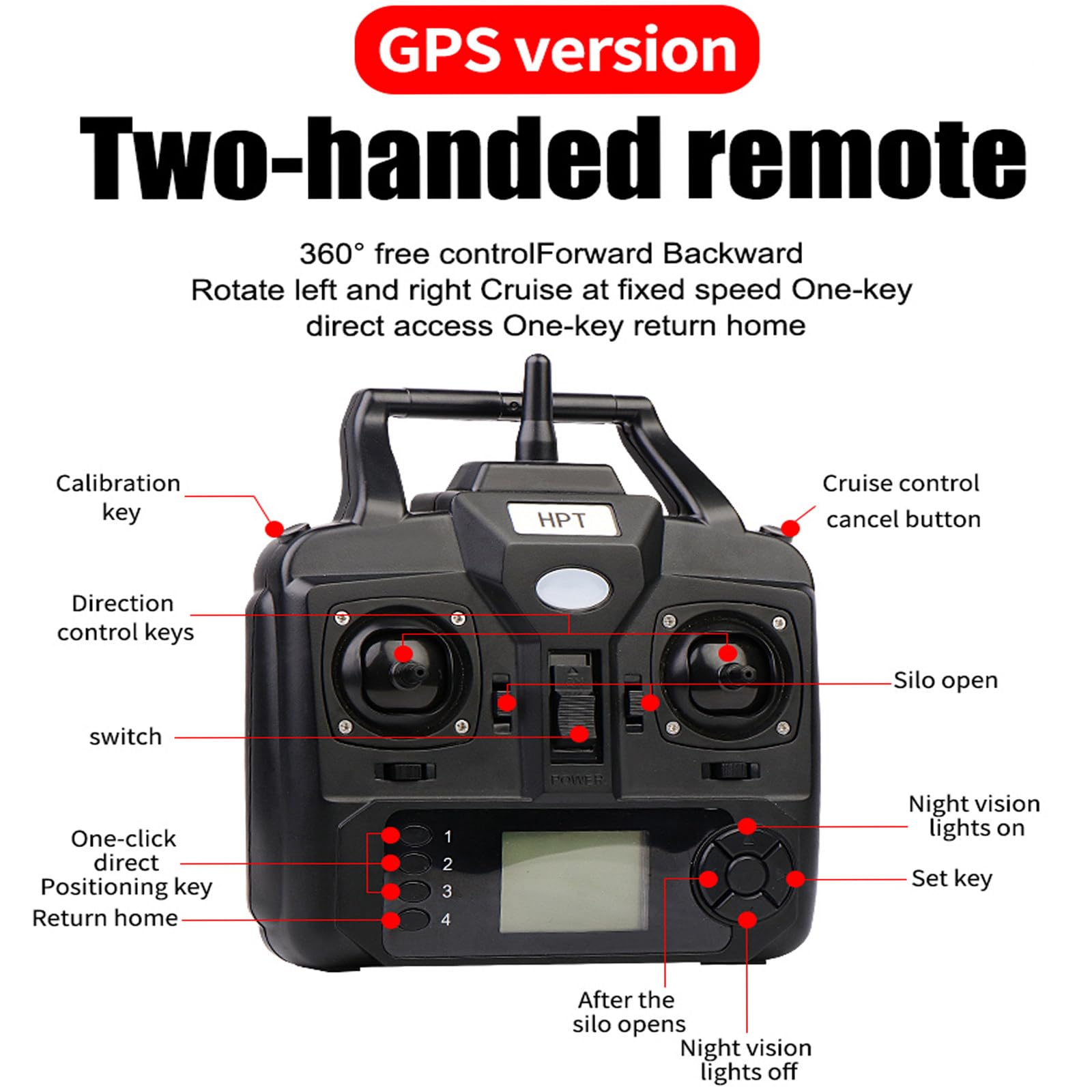 Bateau amorceur avec sondeur et GPS, Bateau amorceur de pêche RC, Distance de 500 m, avec GPS et sonde, Moteur de Recherche de Poissons Portable, Signal sans Fil 500 m/546 Yards, 1 Batterie