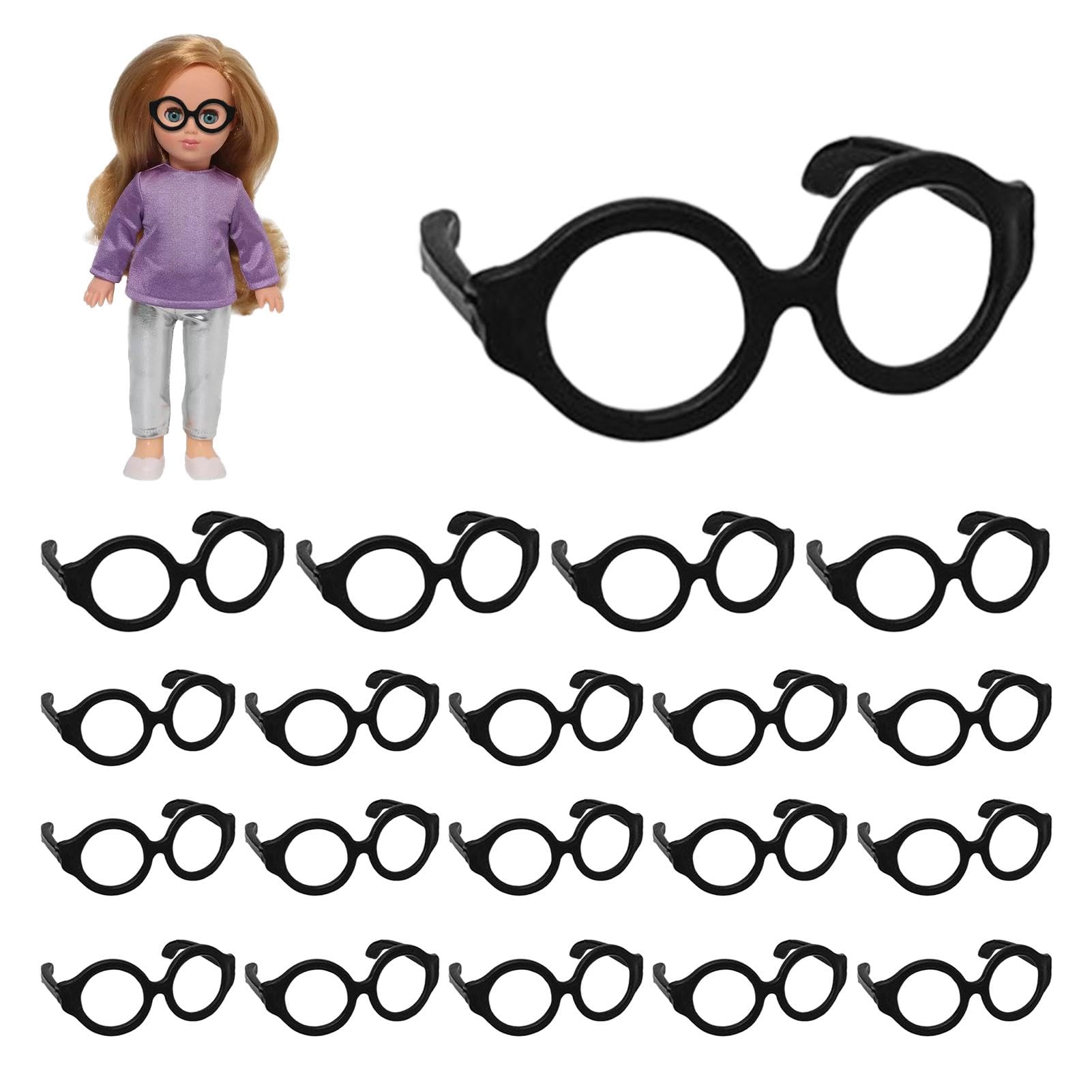 Occhiali per bambole,Occhiali per bambole, Occhiali da vestire per bambole senza lenti, 20 occhiali piccoli, occhiali per bambole da 7-12 pollici, per costumi per bambole, oggetti di
