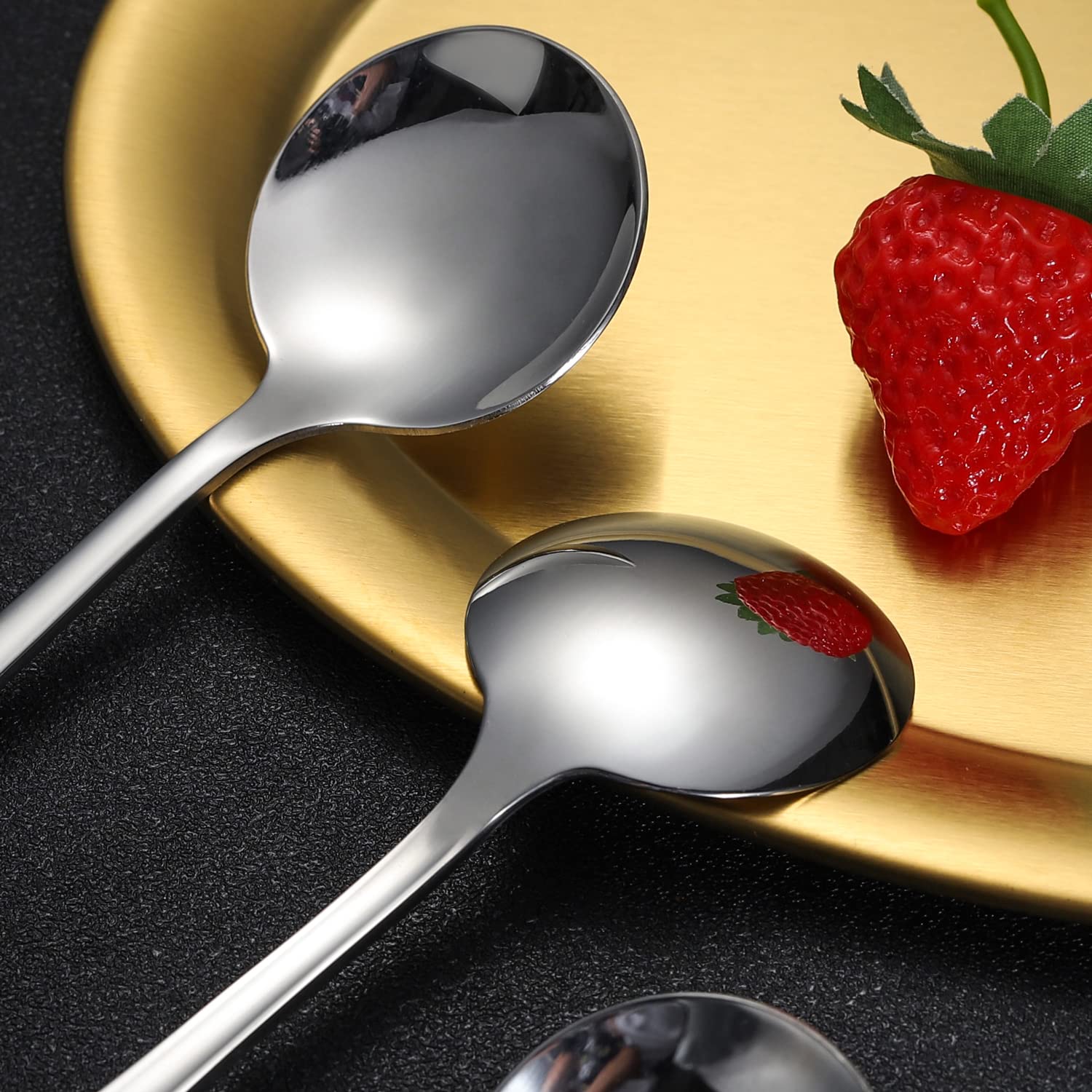 Berglander 12pcs Soup Spoons, Stainless Steel Soup Spoon, Table Spoon, Cutlery S - Foto 8