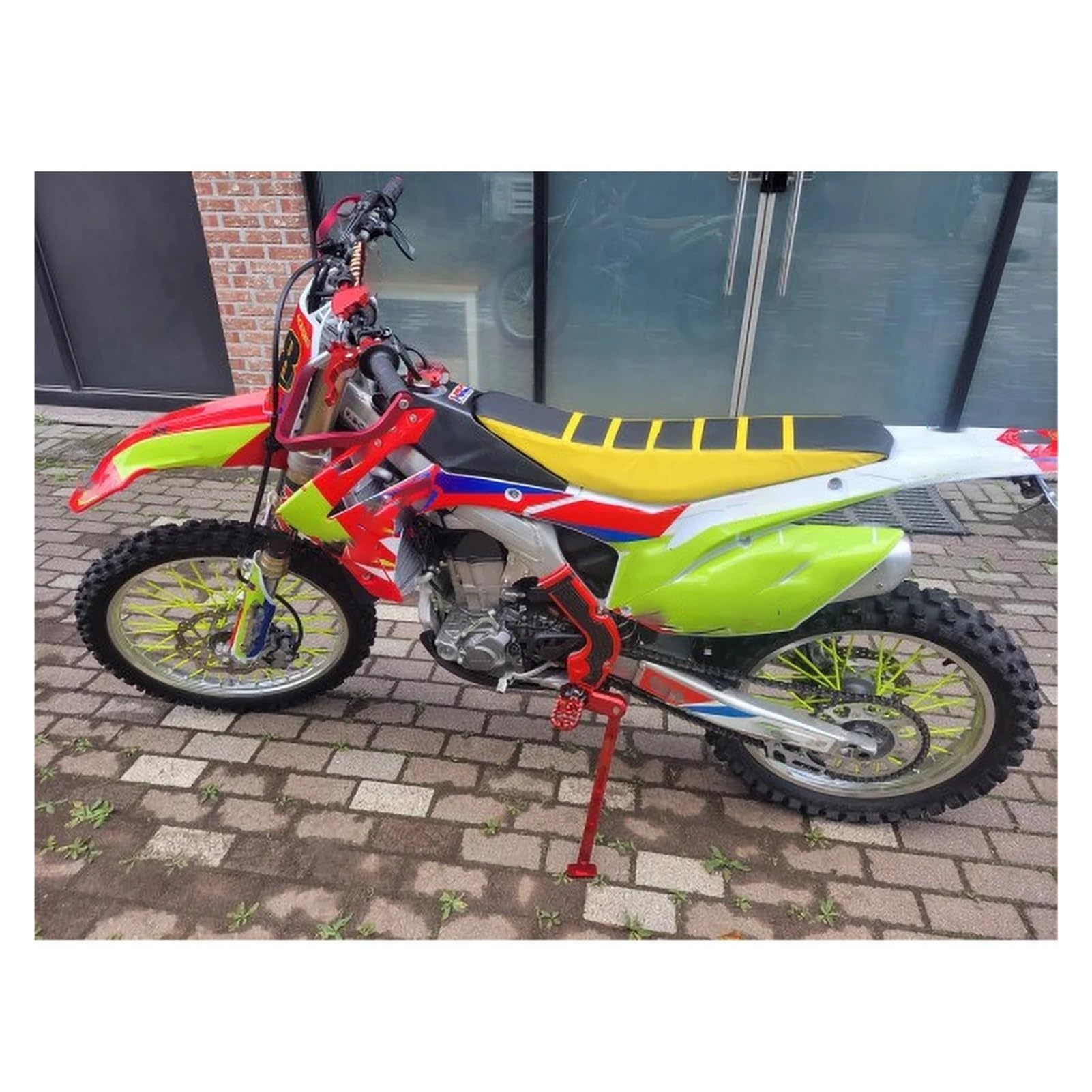 Moto Protezione Telaio Motocross Compatibile con CRF250R CRF450R CRF 250 R CRF 450 R 250R 450R 2013 2014 2015 2016 Protezione Telaio (Size : Red black)