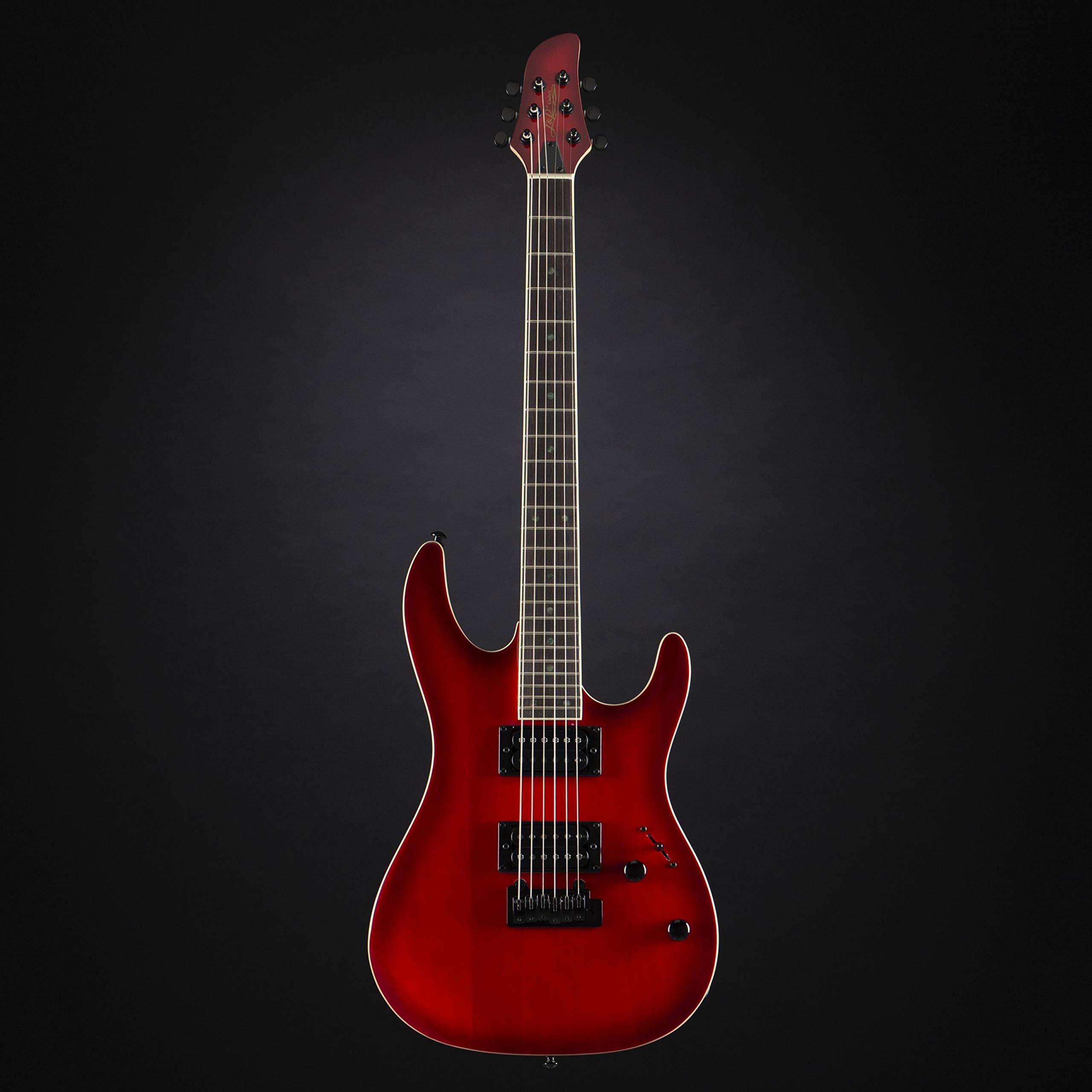 J&D 805 TRB Transparent Red Burst E-Gitarre mit High Output Humbuckern und Modern Vintage Tremolo