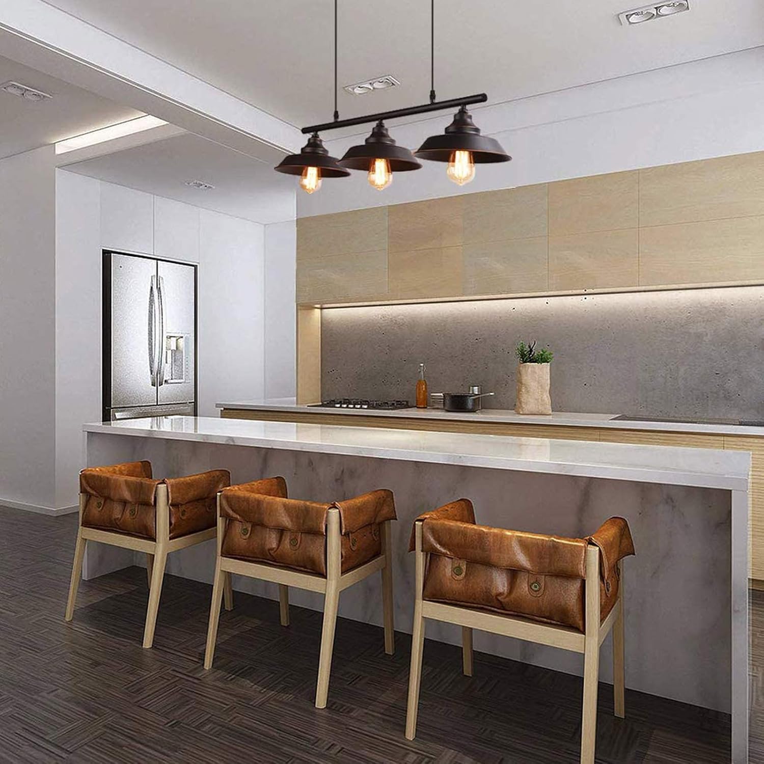 🔥 Cаѕhbасk uр tо 70% Black Pendant Lighting Kitchen Island Light Baking Paint Finish with Highlights Rustic Lighting Modern Industrial Chandelier