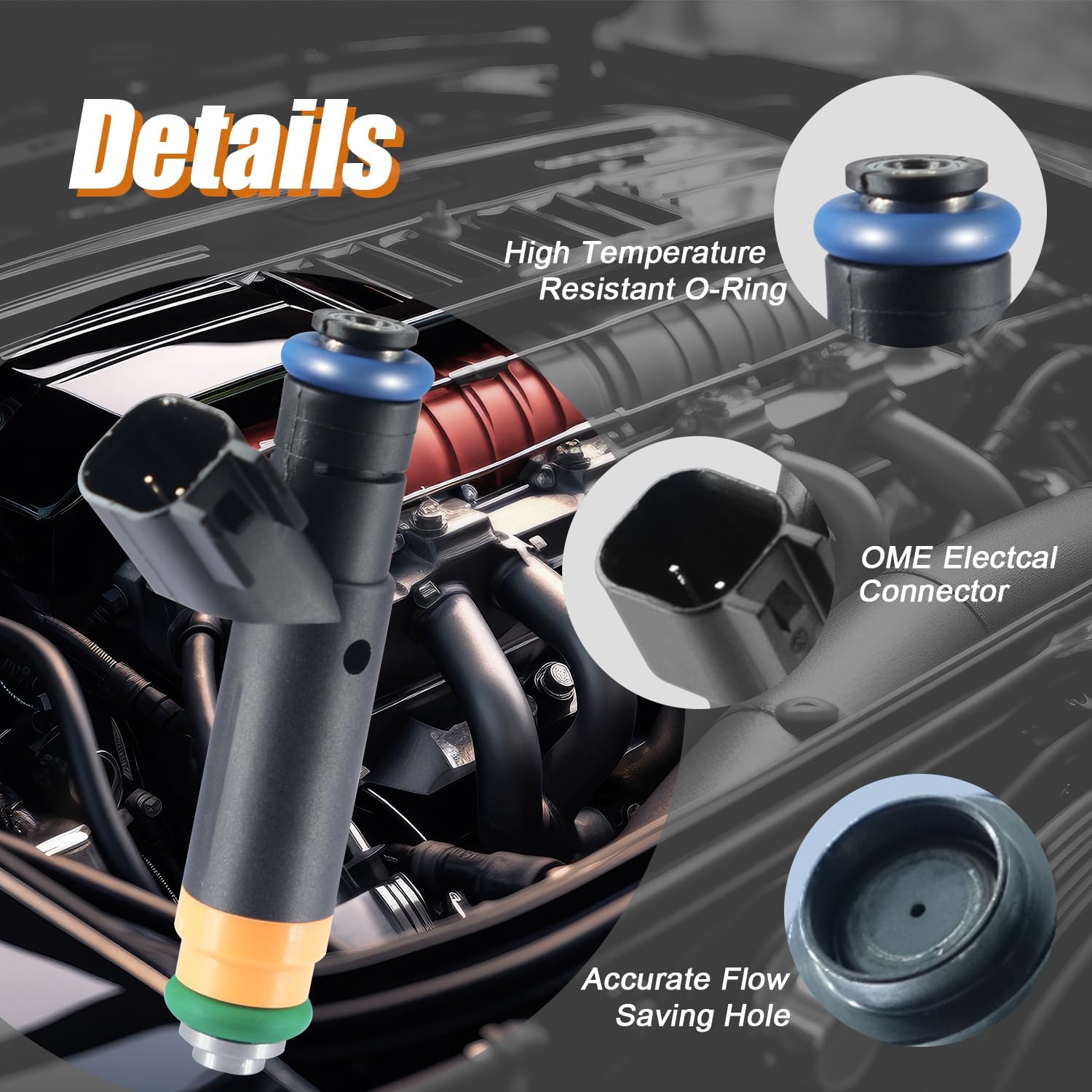 𝐘𝐈𝐇𝐎𝐕𝐘 Upgraded Fuel Injectors FJ460 fit for Ford 1999-2003 F150 4.2L, Heritage E150 E150 Club Wagon E150 Econoline E150 Econoline Club Wagon E250 E250 Econoline 4.2L 1999-2004, 800-1467N (6)